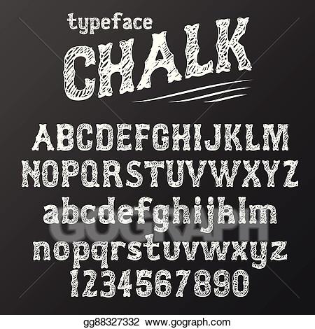 Vector art typeface font. Chalkboard clipart modern