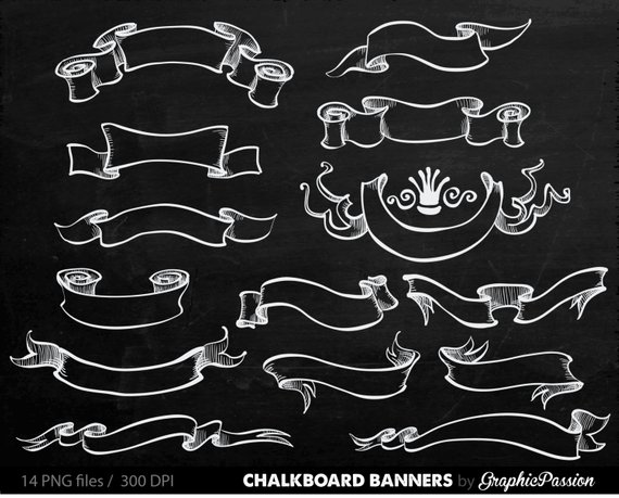 chalkboard clipart ribbon