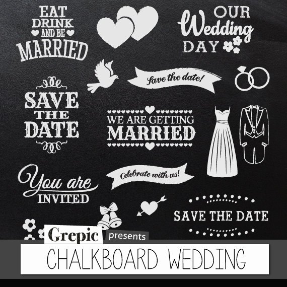 chalkboard clipart wedding