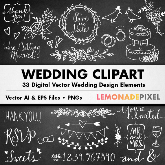 chalkboard clipart wedding
