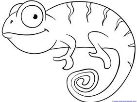  best project images. Chameleon clipart black and white