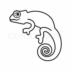 Chameleon clipart black and white. Iguana coloring page vbs