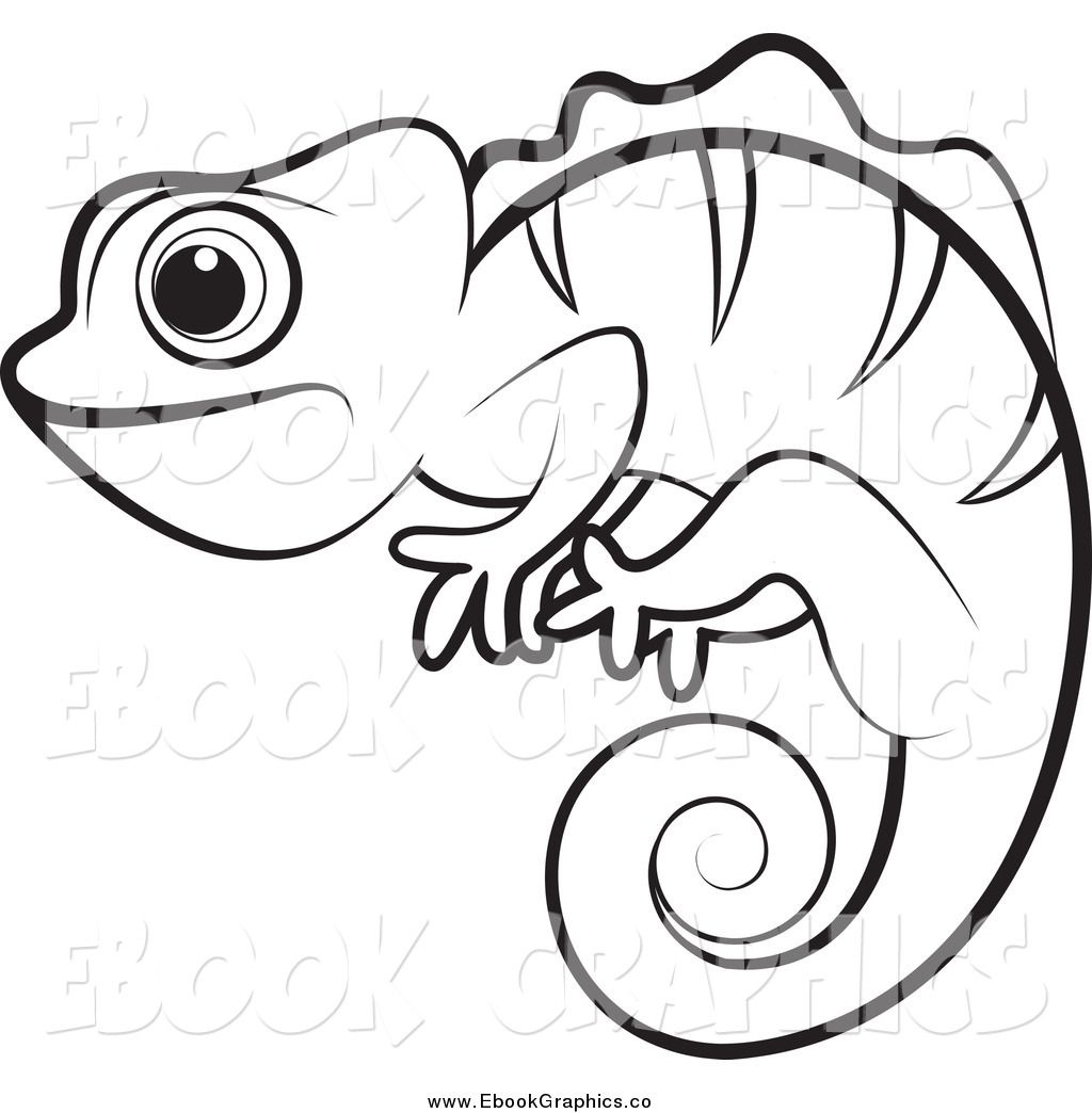 Chameleon clipart black and white. Chameleons cameo clip art