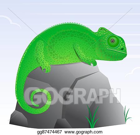 Chameleon clipart cartoon. Vector art lizard drawing