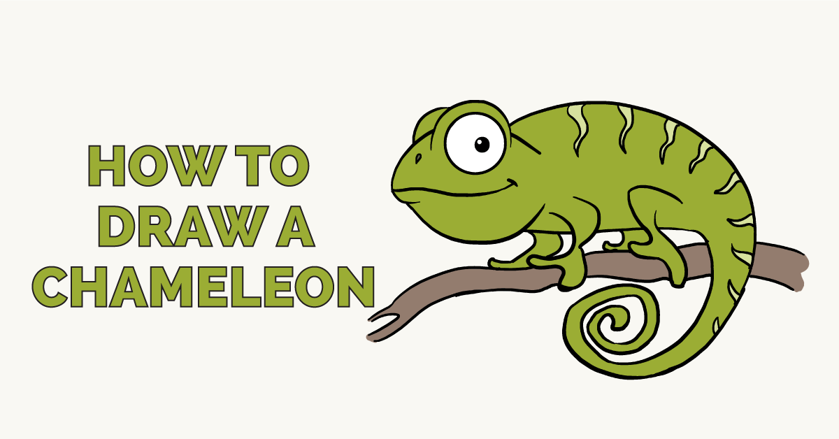 chameleon clipart easy draw