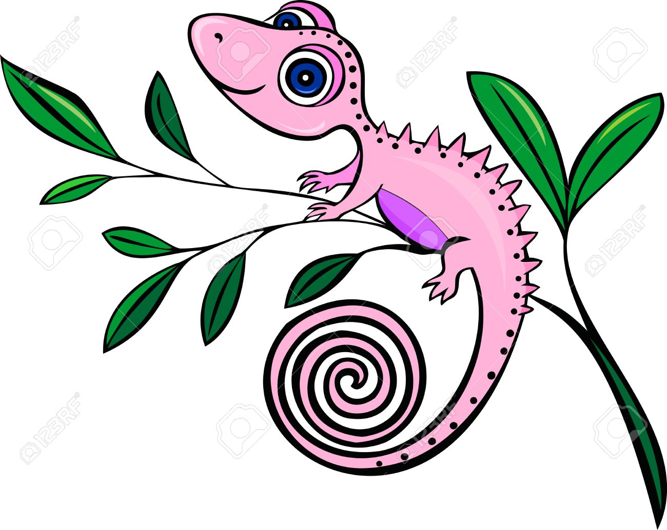 chameleon clipart pink