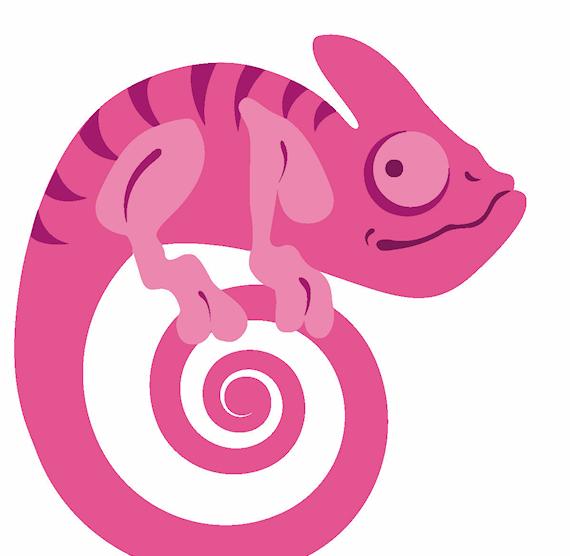 chameleon clipart pink