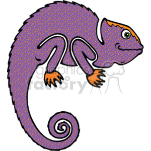 chameleon clipart purple