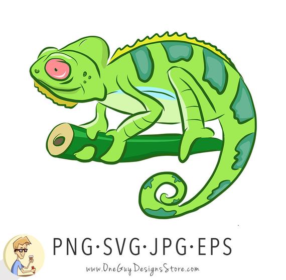 Chameleon clipart vector. Cute colorful digital clip