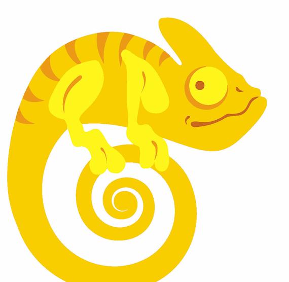 chameleon clipart yellow