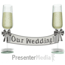 Champagne clipart animated. Banner just married 