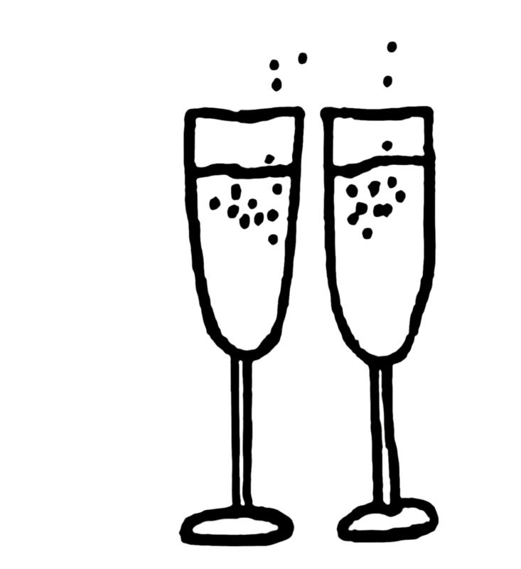 Champagne clipart black and white. Ourclipart jpg clipartix 