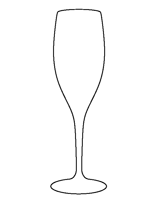 Cup clipart template. Champagne glass pattern use