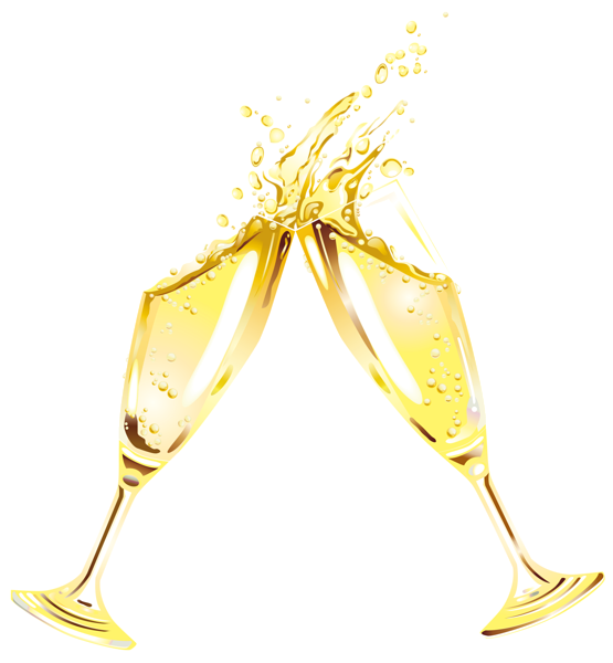 Champagne flutes ano novo. Glasses clipart new year