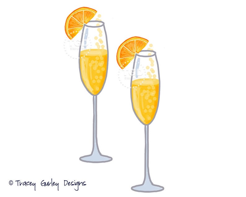Champagne clipart mimosa. Clip art watercolor party