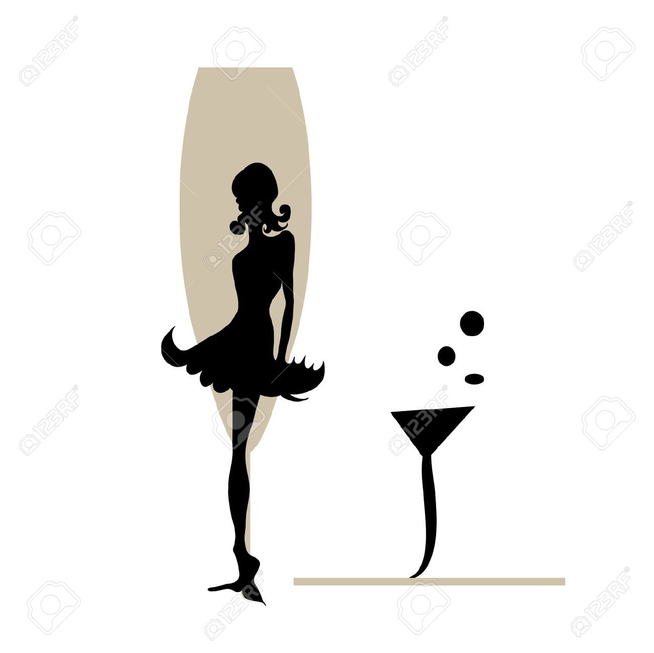 champagne clipart silhouette