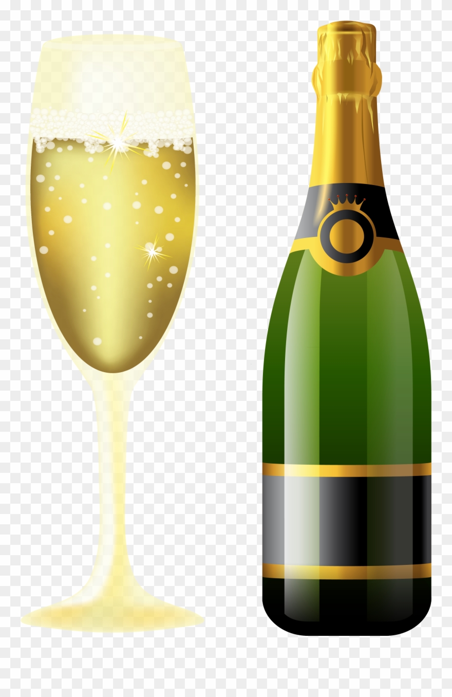 New year and glass. Champagne clipart sparkling wine