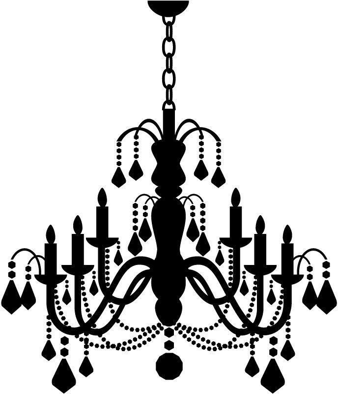 chandelier clipart black and white