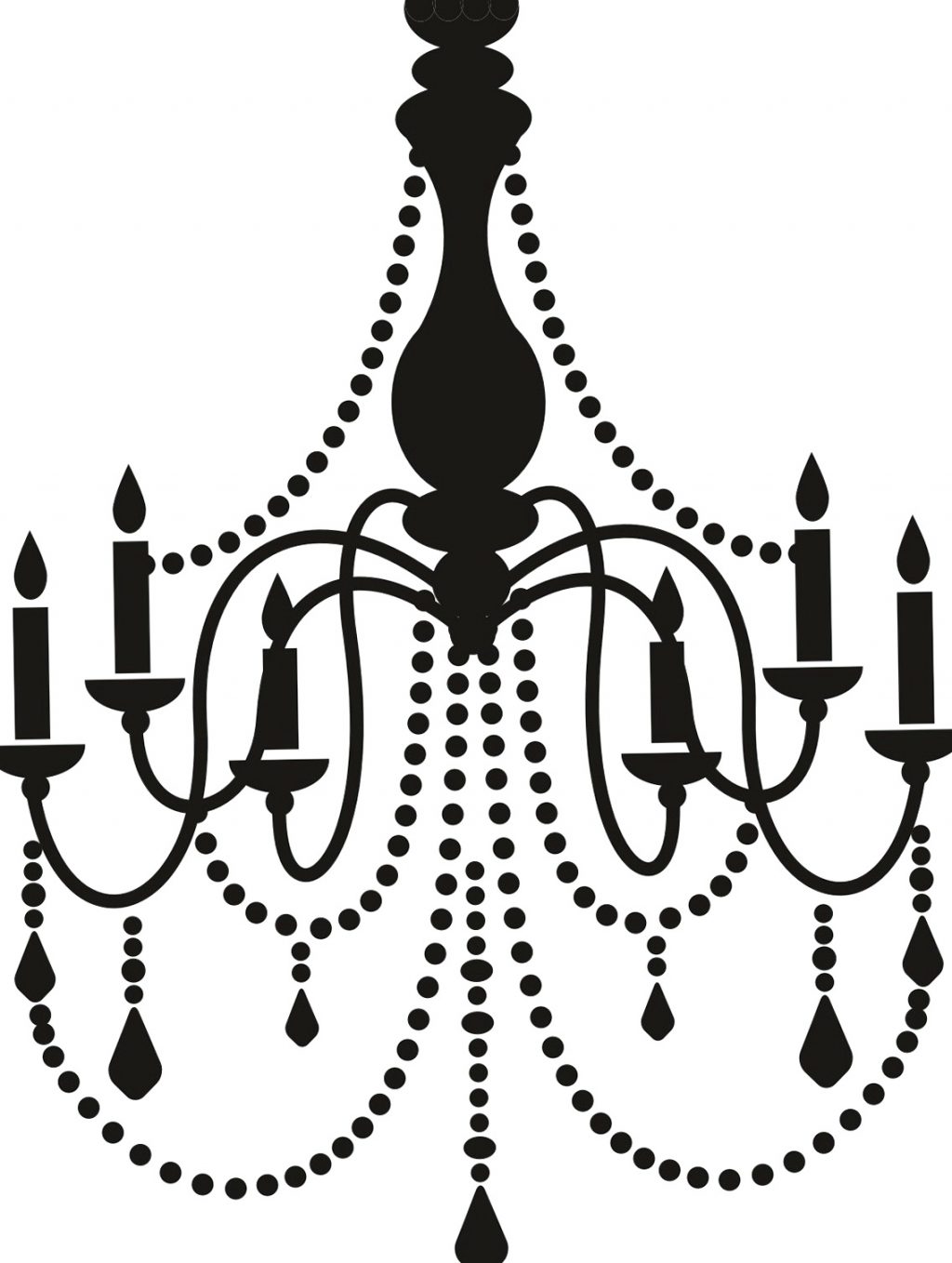 chandelier clipart black and white