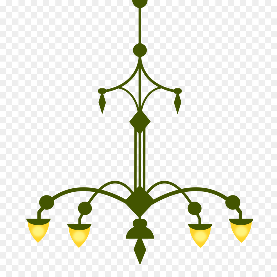 Light leaf tree flower. Chandelier clipart cartoon