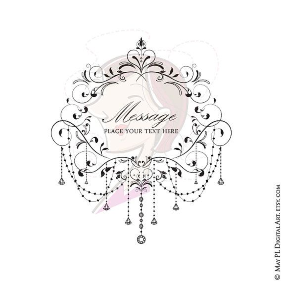 Chandelier clipart elegant chandelier. Frames black retro flourish