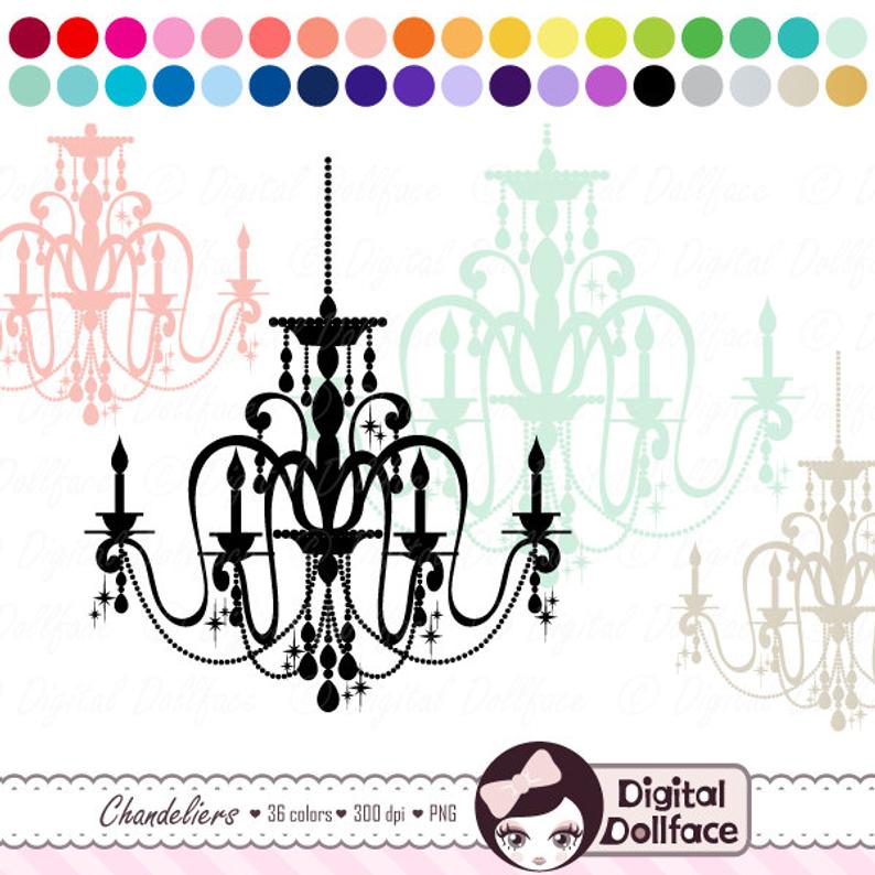 Chandelier clipart elegant chandelier. Wedding invitation clip art