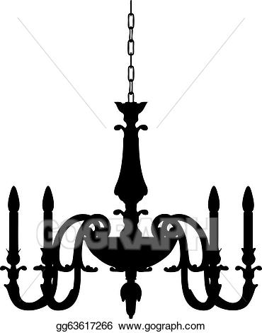 Chandelier clipart outline. Vector lamp 