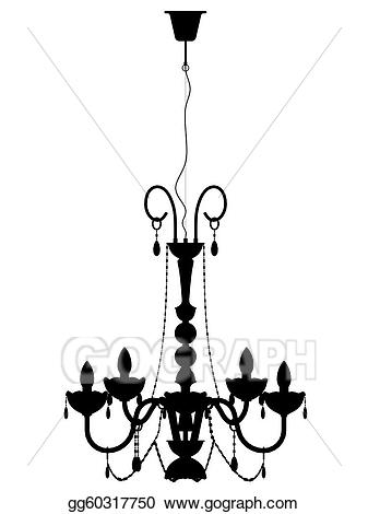 Chandelier clipart outline. Stock illustration silhouette 