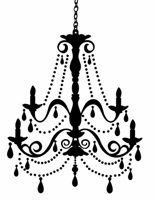 best silhouettes images. Chandelier clipart outline