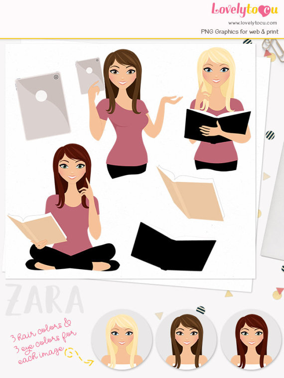 character clipart reading