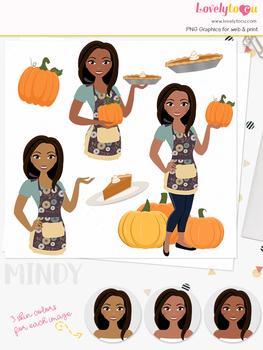 Character clipart thanksgiving. Pumpkin pie woman girl