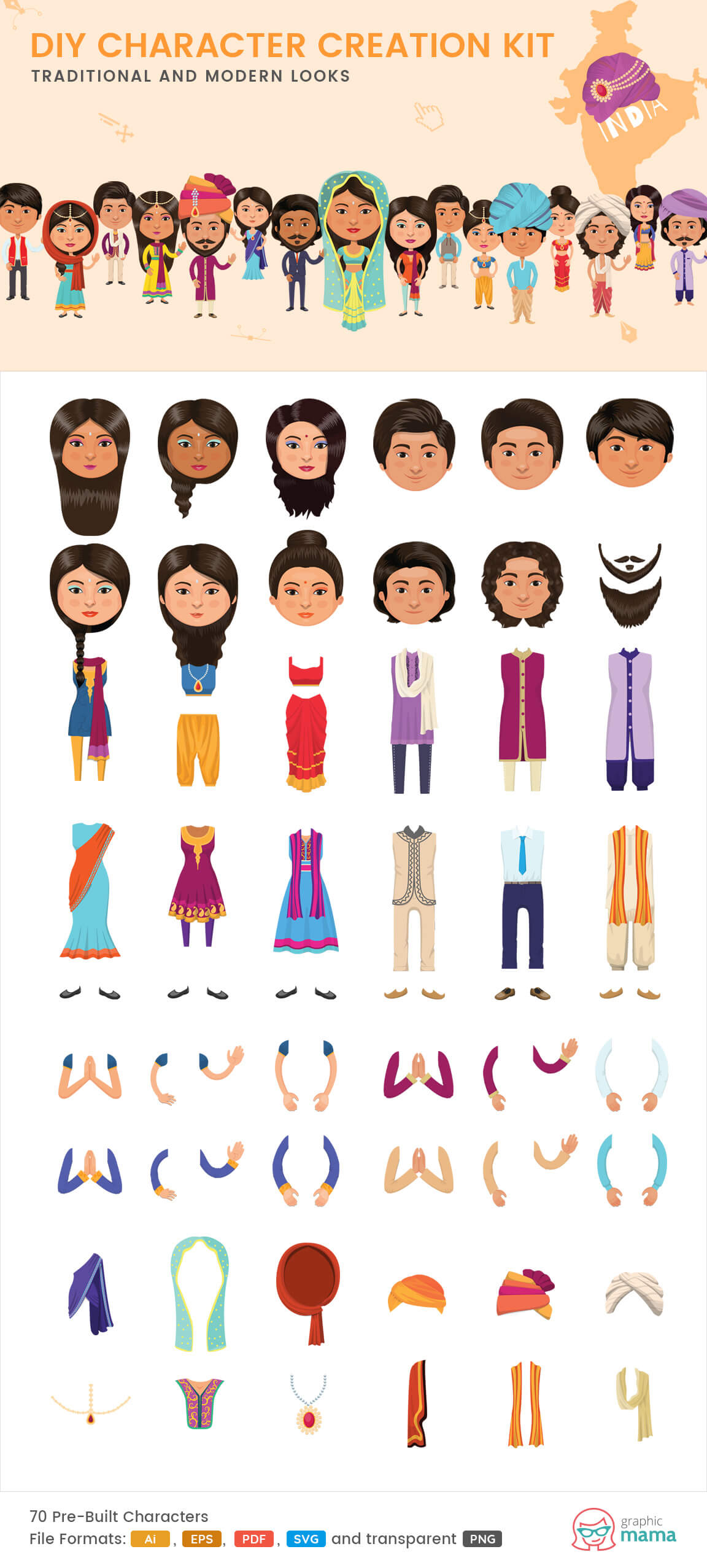 Characters clipart. Character a collection for