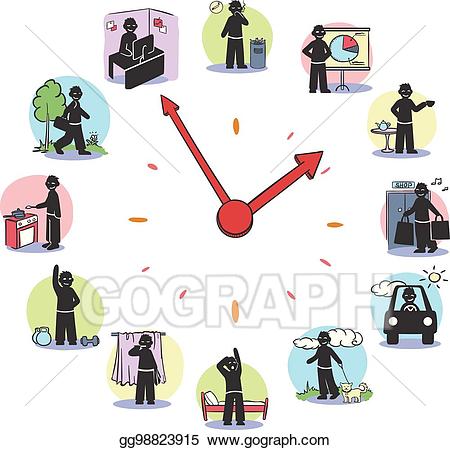 characters clipart clock