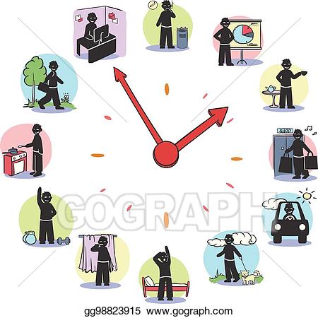 clipart clock daily routine