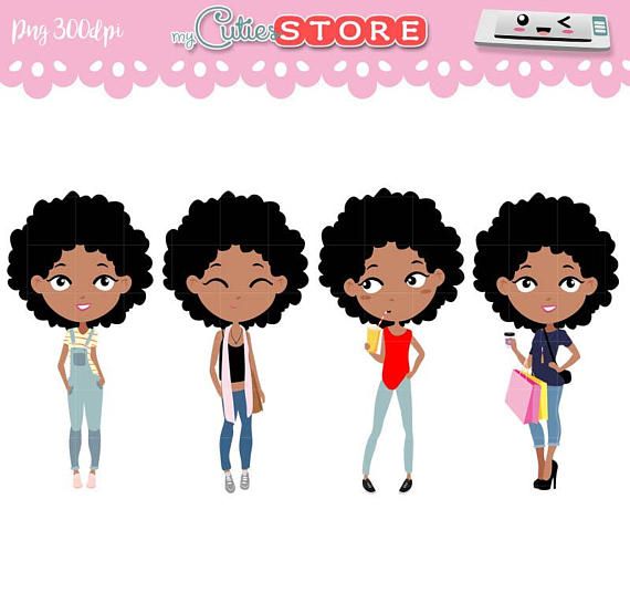 Characters clipart kawaii. Glam girls planner stickers