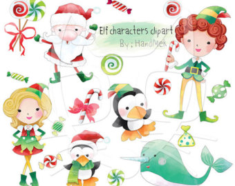 Christmas etsy elf instant. Characters clipart xmas