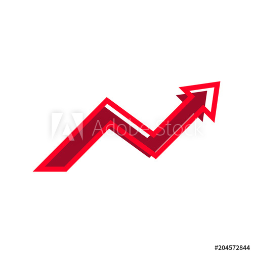 Red arrow for business. Chart clipart financial chart