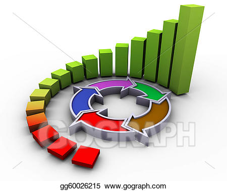 Stock illustration d flow. Chart clipart progress chart