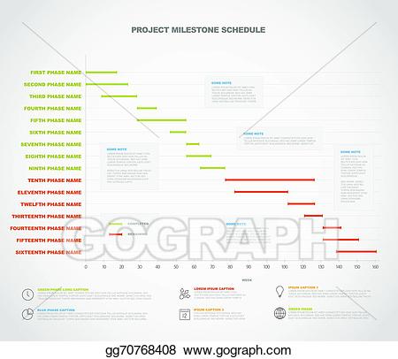 Chart clipart progress chart. Eps illustration project timeline