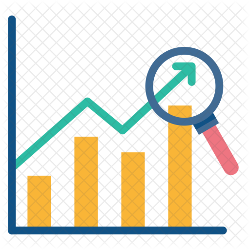 Financial year sales analytics. Graph clipart yellow