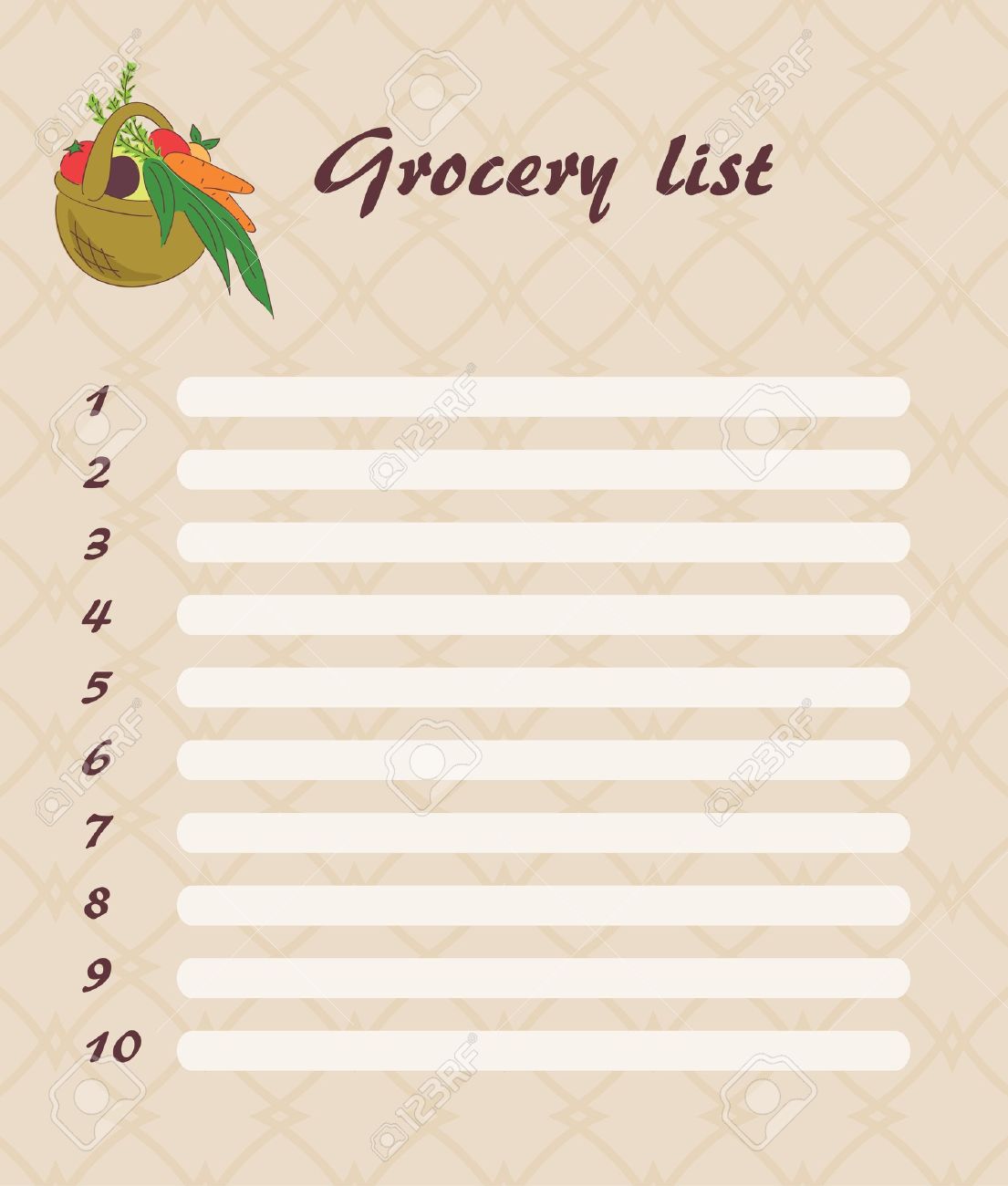 checklist clipart grocery