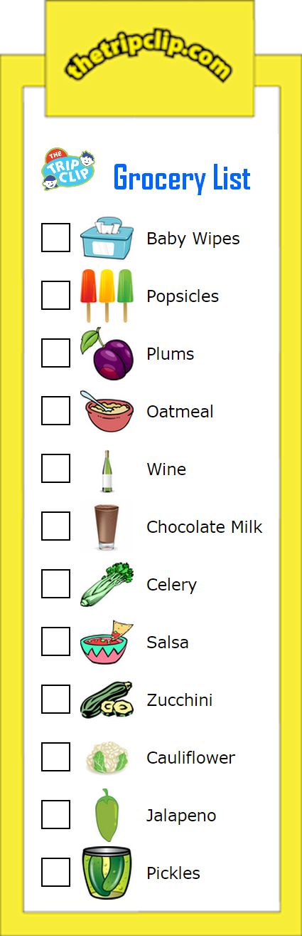 checklist clipart grocery