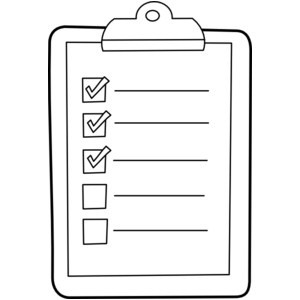 Checklist clipart outline. List black and white
