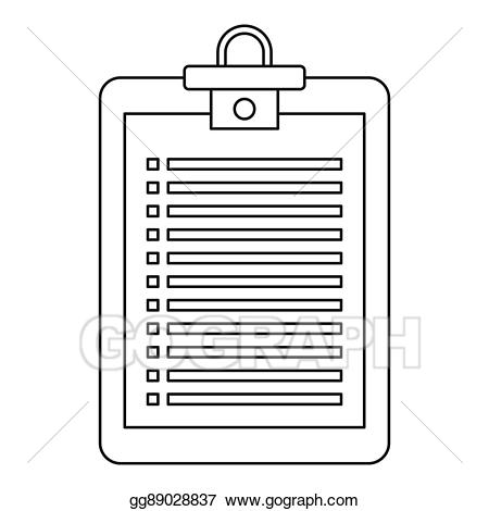 Stock illustrations icon style. Checklist clipart outline