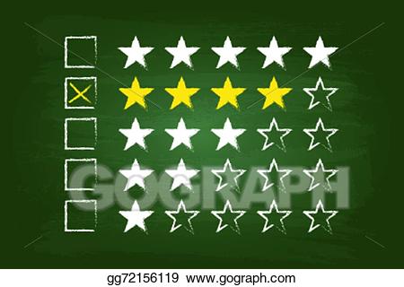 Vector illustration four star. Checklist clipart rating