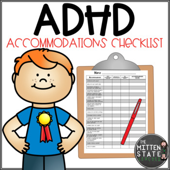 Checklist clipart teacher checklist. Adhd accommodation editable by