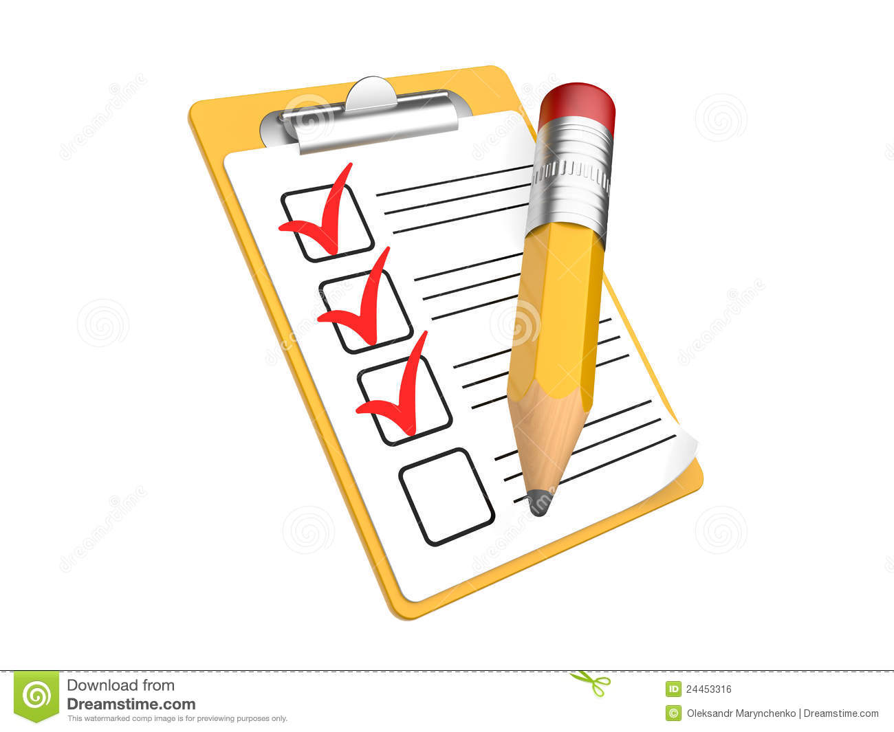 checklist clipart writing