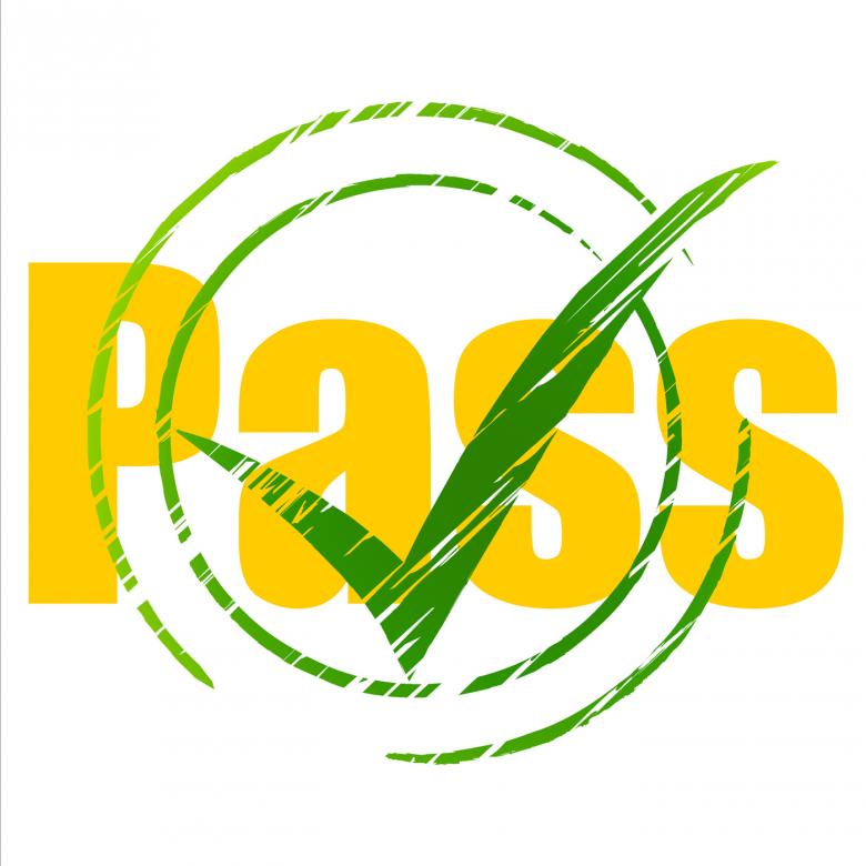 Tick pass shows check. Checkmark clipart endorsement