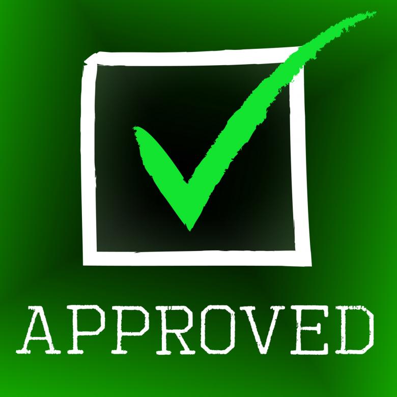 Checkmark clipart endorsement. Approved tick represents correct