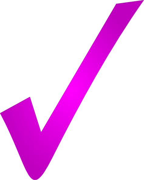 Checkmark clipart feature. Pink gradient check mark